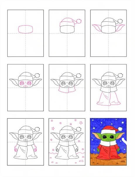 Desenhos de Natal do Baby Yoda
