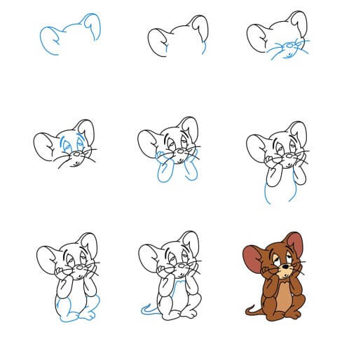 Desenhos de O rato Jerry está cansado