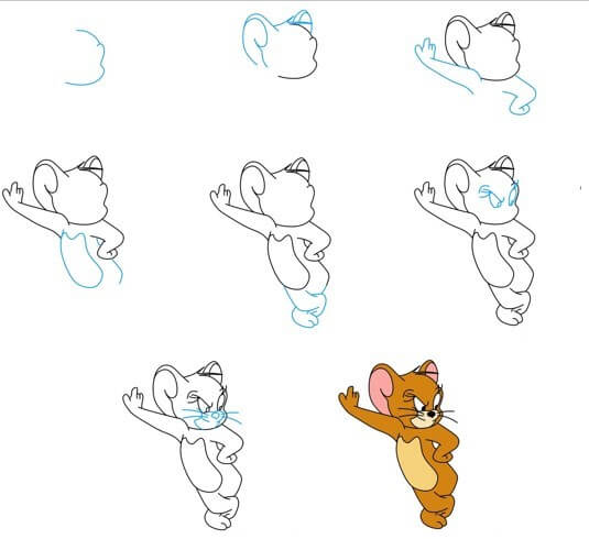 Desenhos de O rato Jerry está zangado