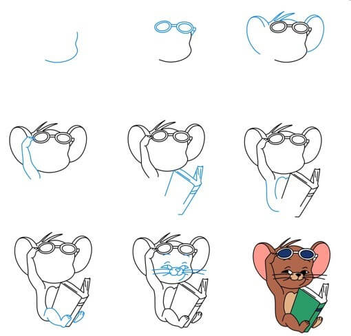 Desenhos de O rato Jerry lendo
