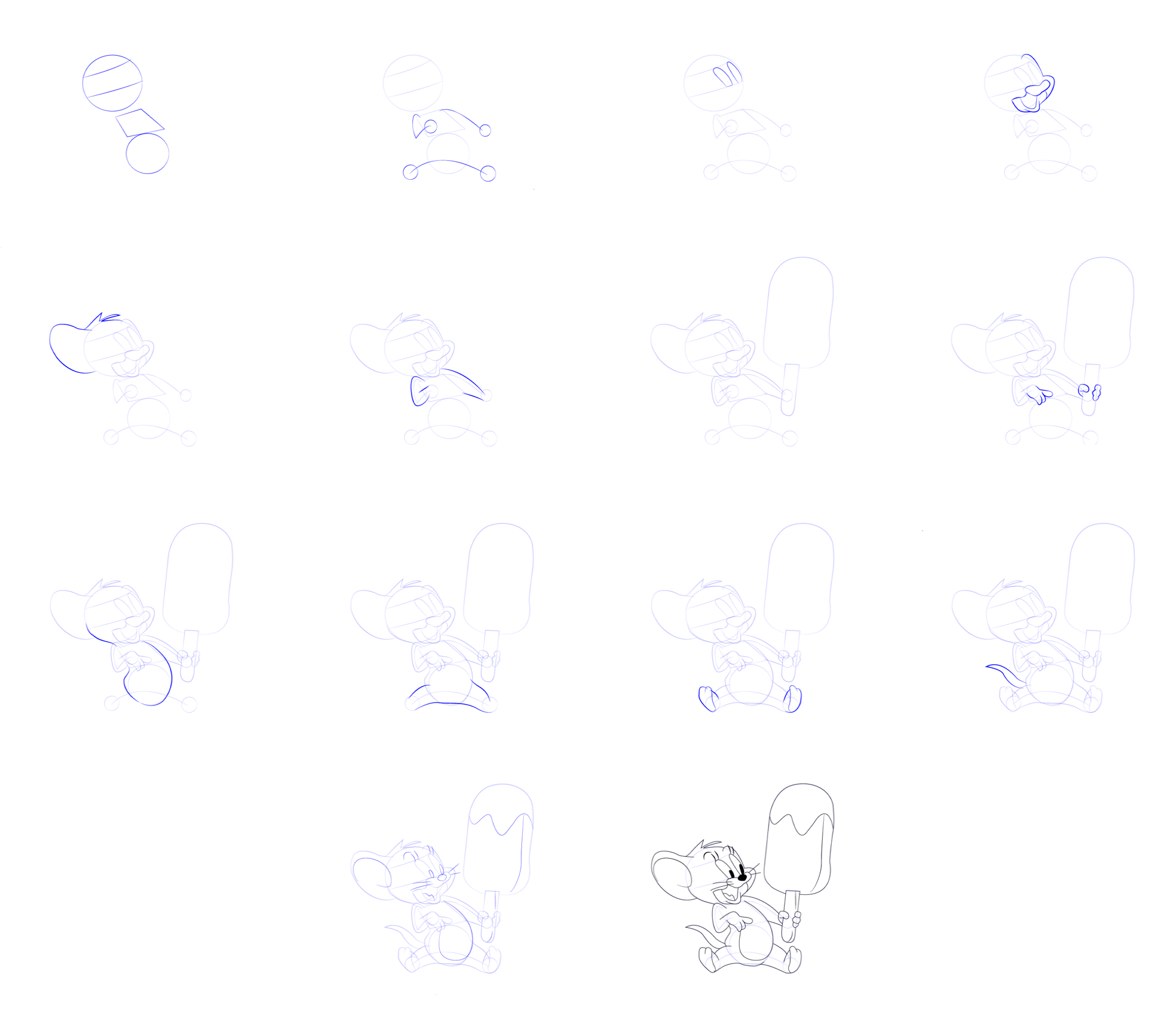 Desenhos de O rato Jerry segura o creme