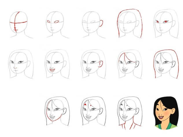 Desenhos de O sorriso da Mulan