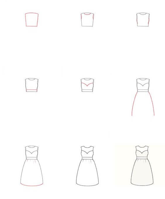 Desenhos de O vestido é elegante