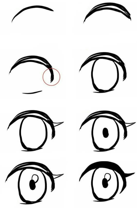 Desenhos de Olhos de anime abertos