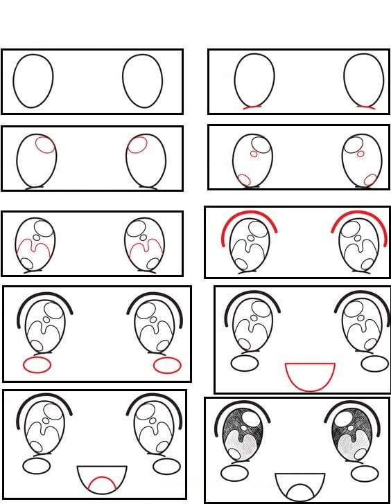 Desenhos de Olhos de anime adoráveis