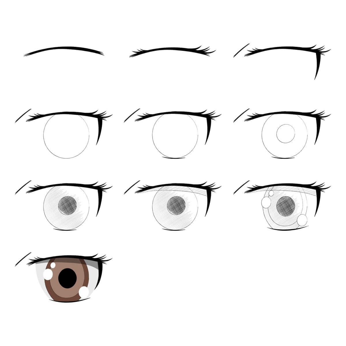 Desenhos de Olhos de anime expressivos