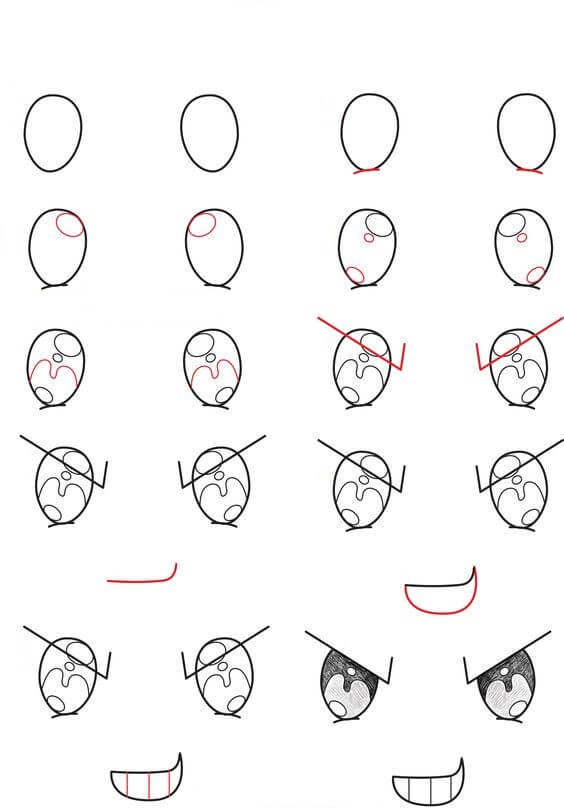 Desenhos de Olhos de anime fechados