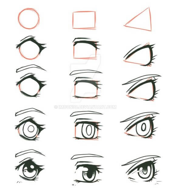 Desenhos de Olhos de anime furiosos