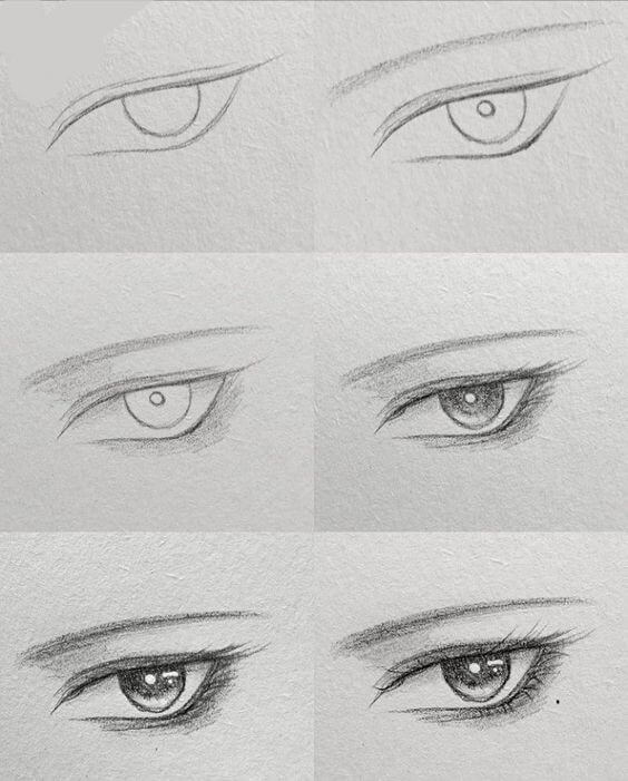 Desenhos de Olhos de anime naturais