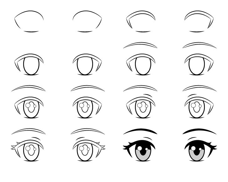 Desenhos de Olhos de anime simples