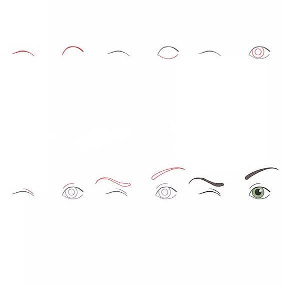 Desenhos de Olhos de anime suaves