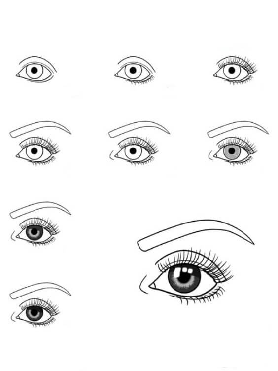 Desenhos de Olhos de anime suaves imagem