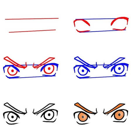 Desenhos de Olhos de anime