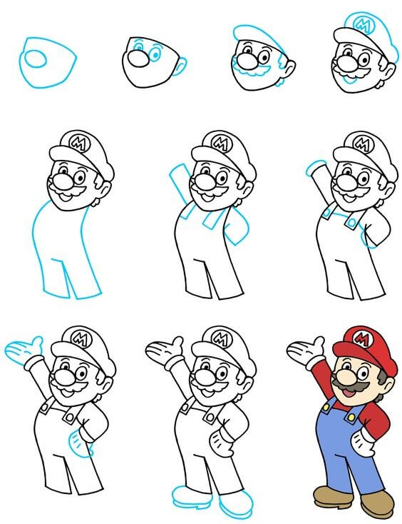 Desenhos de Mario waved