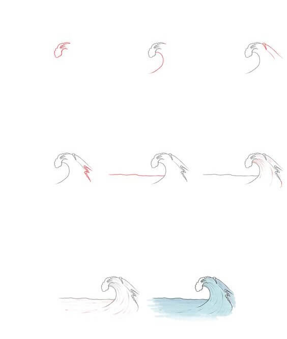 Desenhos de Onda do oceano