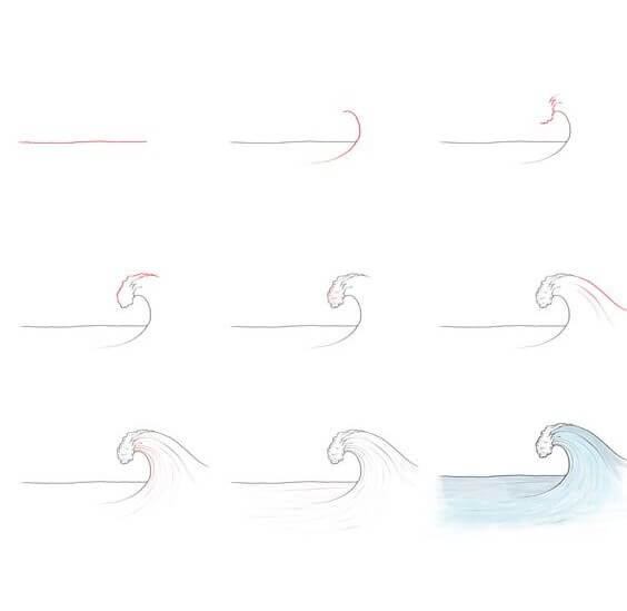 Desenhos de Onda para imprimir