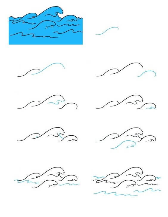 Desenhos de Onda simples