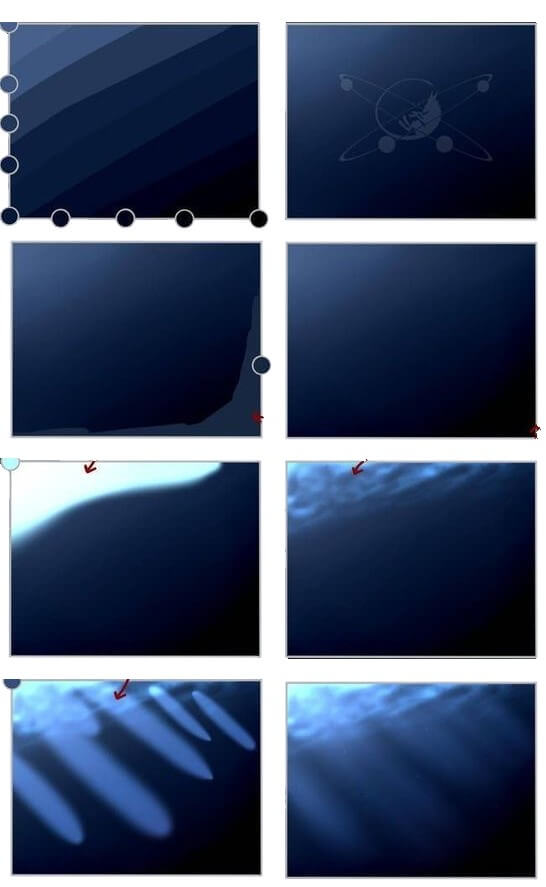 Desenhos de Ondas do oceano à noite