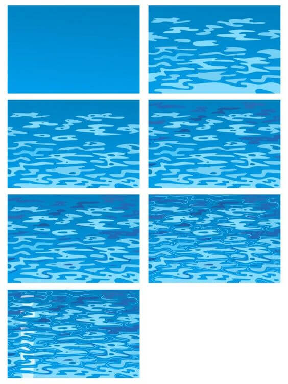 Desenhos de Padrões da água do oceano