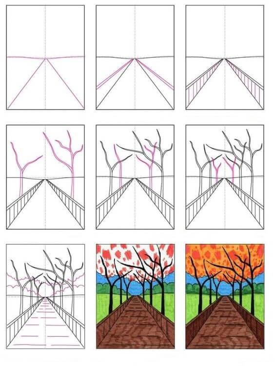 Desenhos de Paisagem de outono grátis