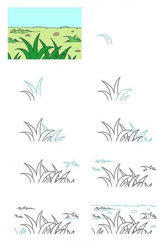 Desenhos de Paisagem de pastagem