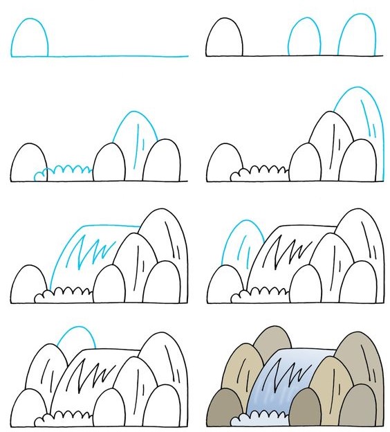 Desenhos de Paisagem de riacho