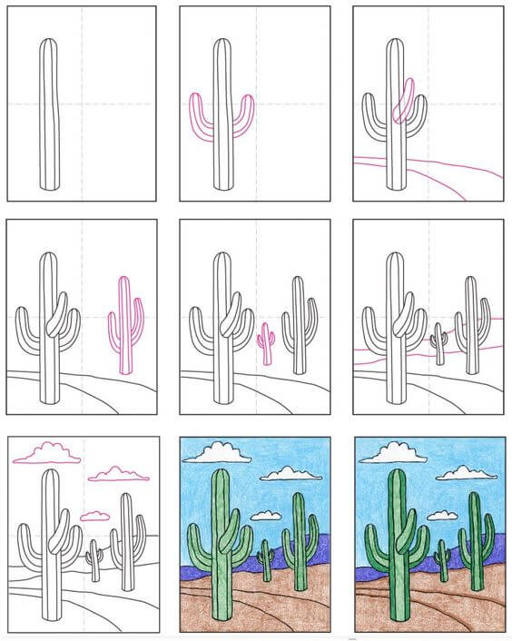 Desenhos de Paisagem desértica livre
