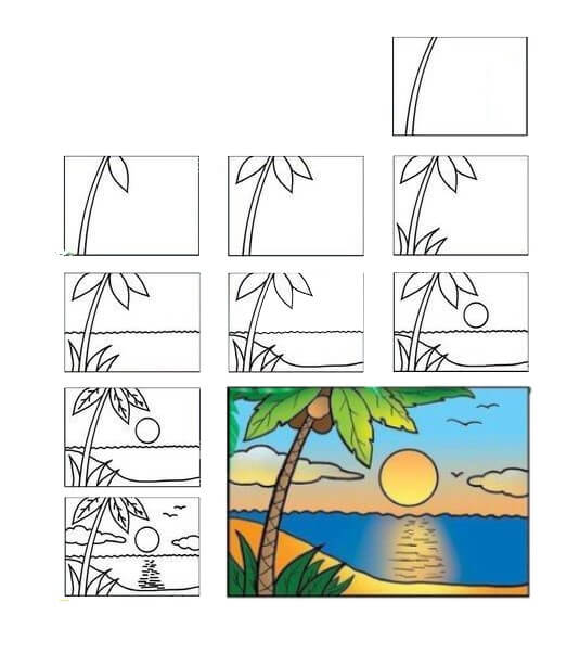 Desenhos de Paisagem fluvial