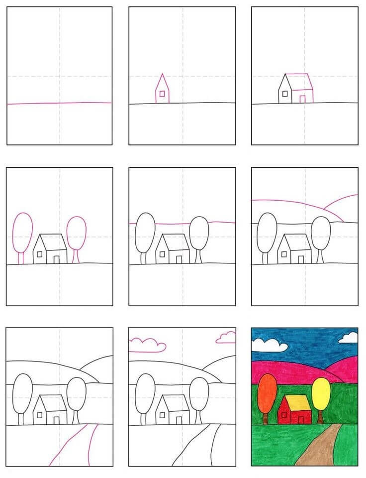 Desenhos de Paisagem muito simples