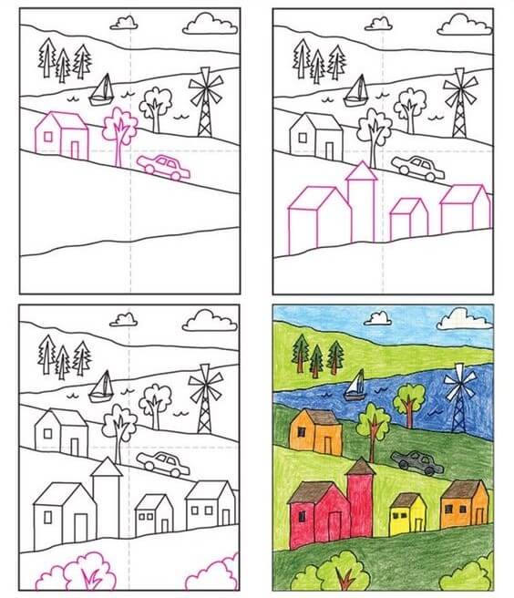Desenhos de Paisagem para crianças