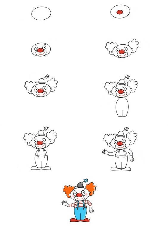 Desenhos de Palhaço acenando