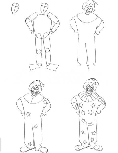 Desenhos de Palhaço fácil