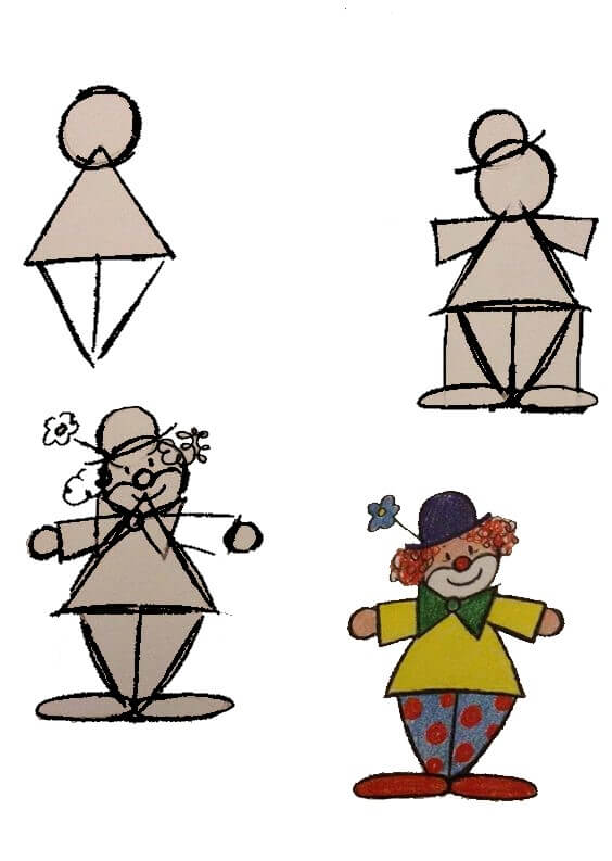 Desenhos de Palhaço Geométrico