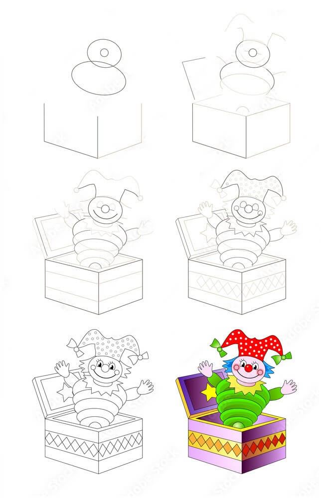 Desenhos de Palhaço na caixa