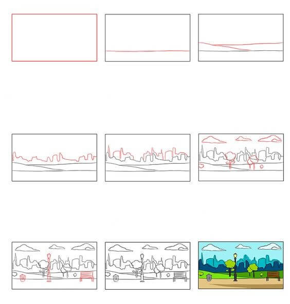 Desenhos de Parque paisagístico