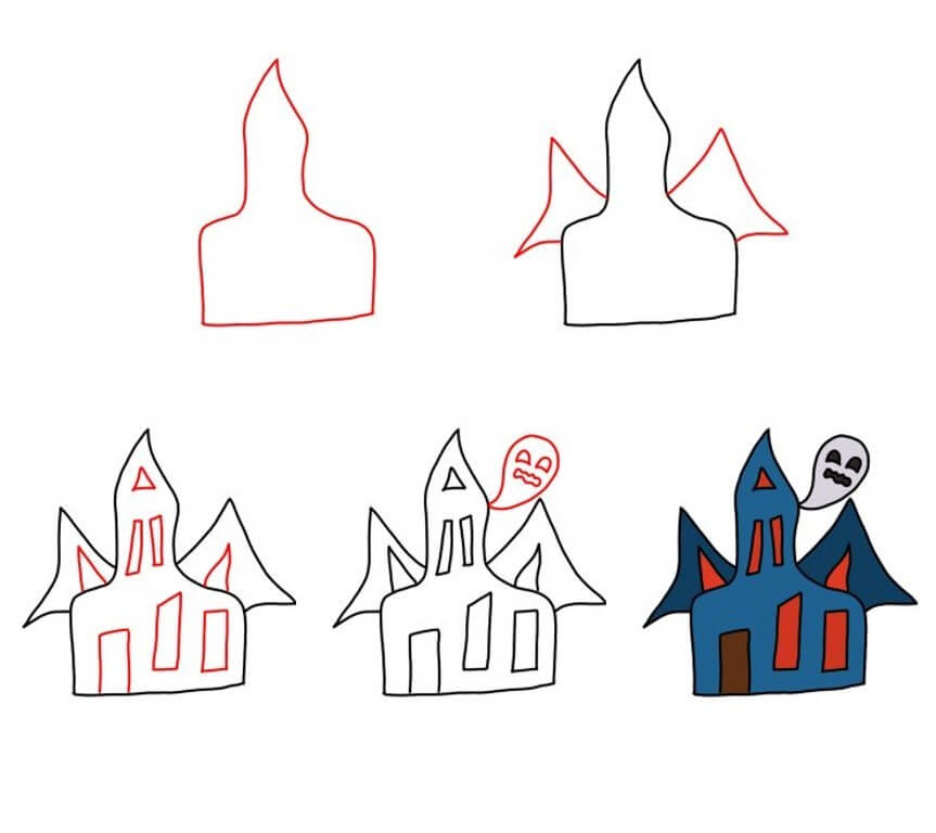Desenhos de Pequena casa assombrada