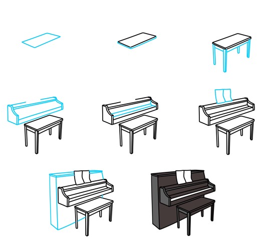 Desenhos de Piano Preto