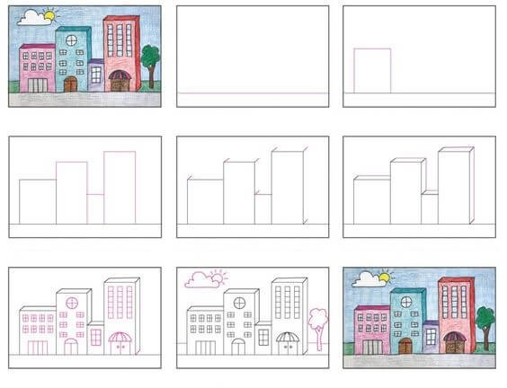 Desenhos de Pintura da cidade