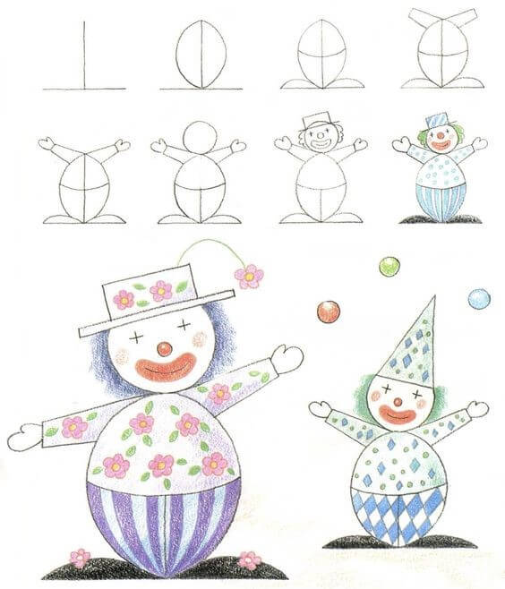Desenhos de Pintura de palhaço