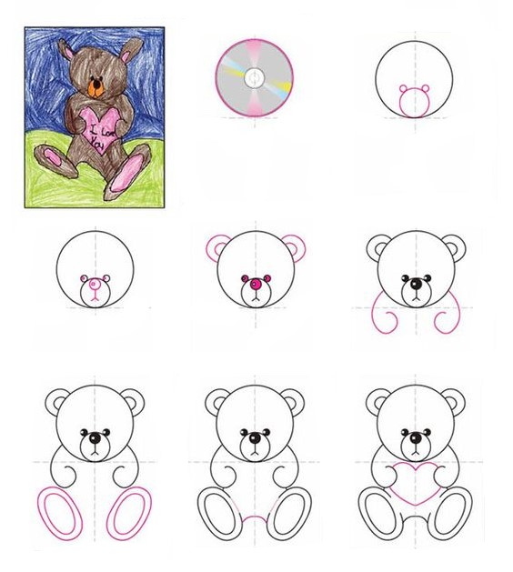 Desenhos de Pintura de ursinho de pelúcia