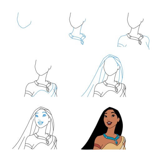 Desenhos de Pocahontas feliz