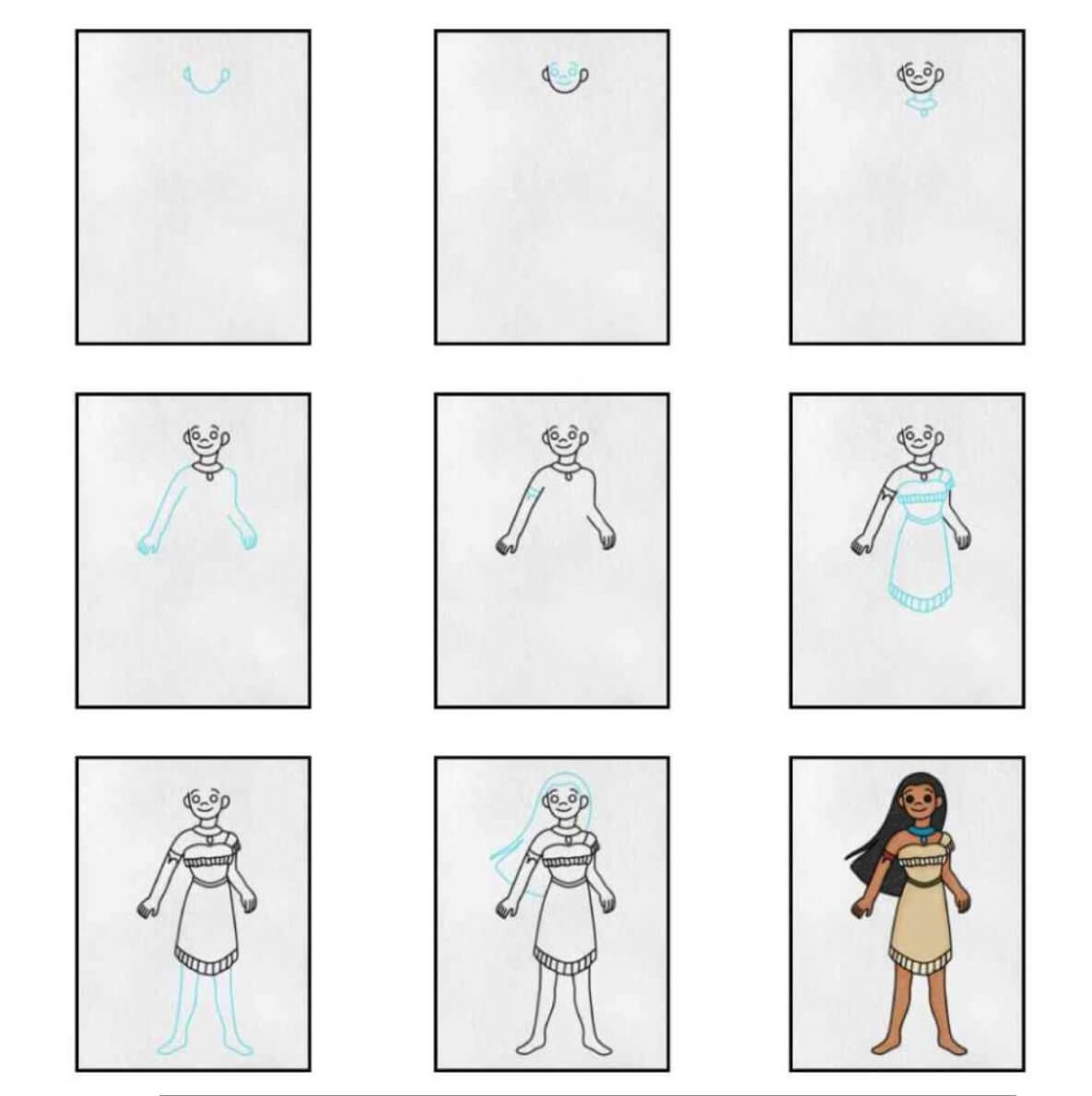 Desenhos de Pocahontas simples