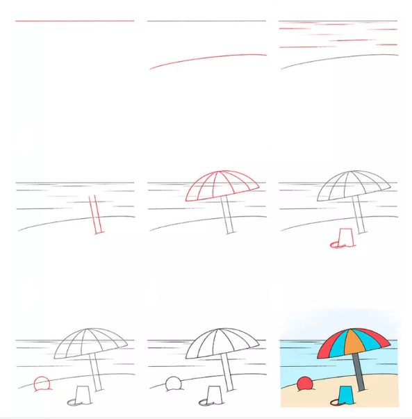 Desenhos de Praia para crianças