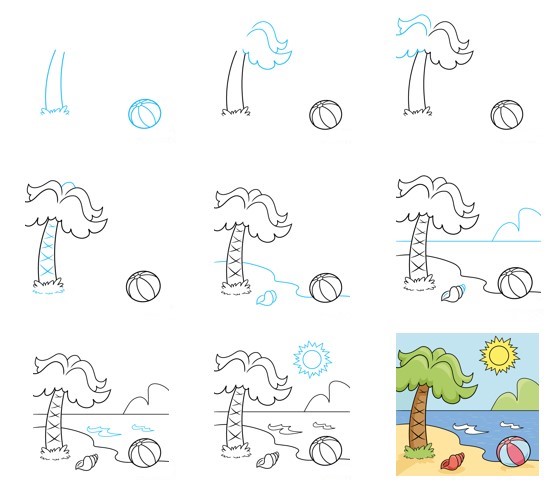 Desenhos de Praia simples