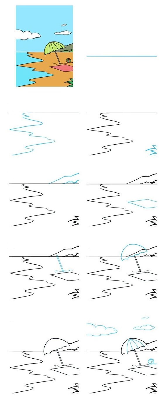 Desenhos de Praia tranquila