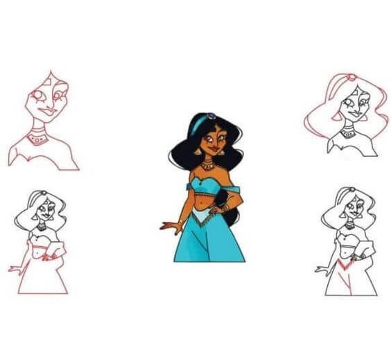 Desenhos de Princesa Jasmine