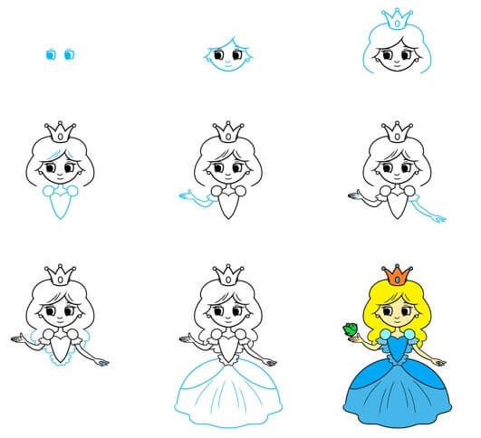 Desenhos de Princesa Peach com pássaro