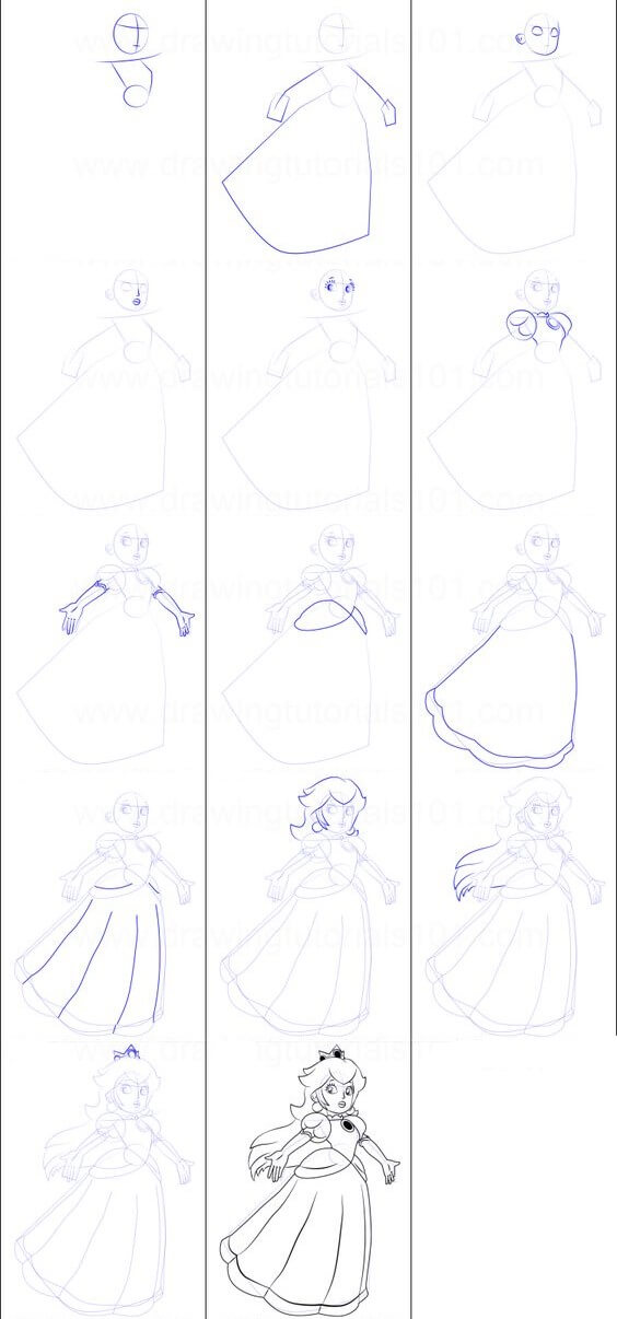 Desenhos de Princesa Peach feliz