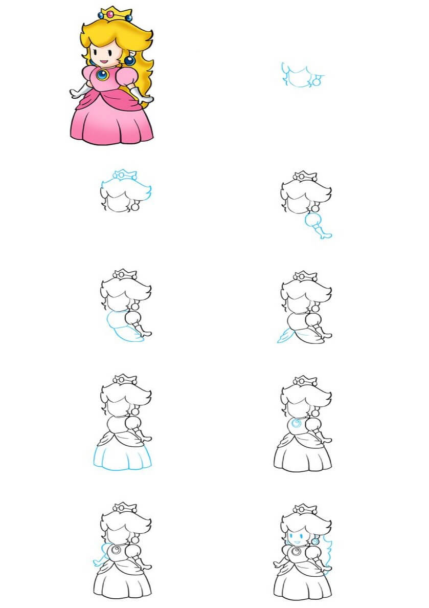 Desenhos de Princesa Peach simples
