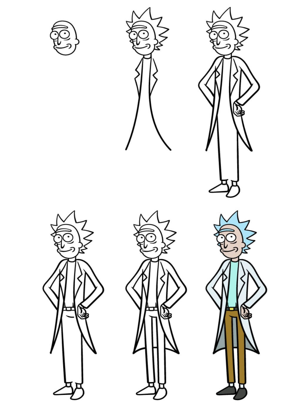 Desenhos de Rick sorri
